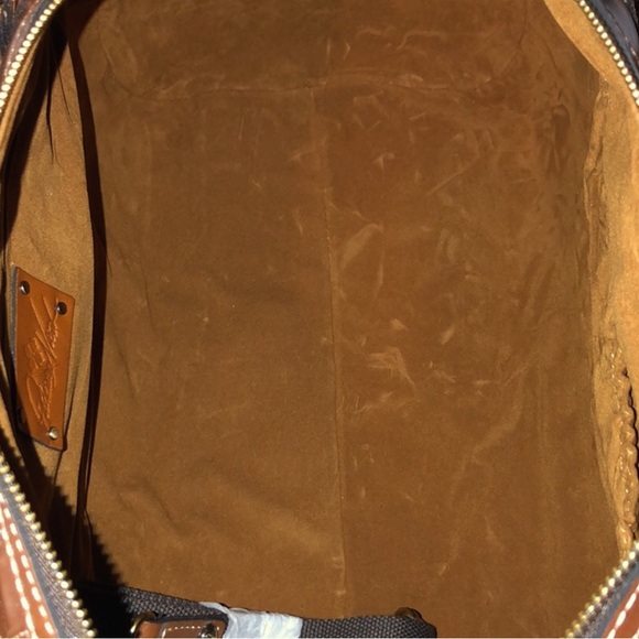 NWT-Patricia Nash-Milano Leather Weekender Bag-Vintage Travel Sticker-$349 - Picture 12 of 16